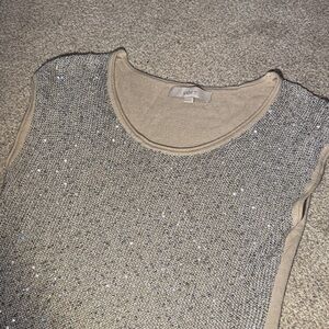 LOFT Sparkling Silver Sleeveless Top